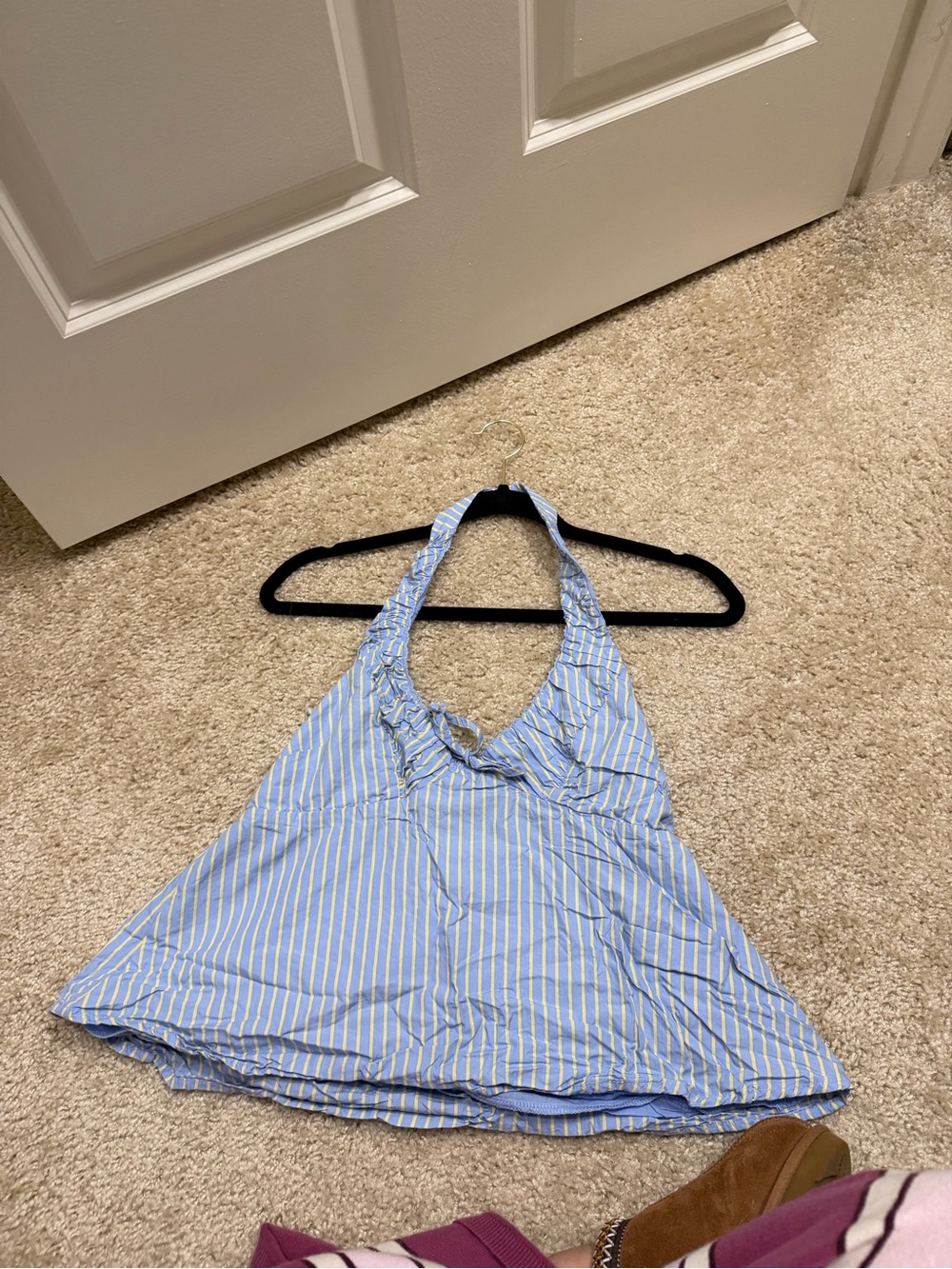 Grey Bandit Light Blue Striped Halter Top - Women